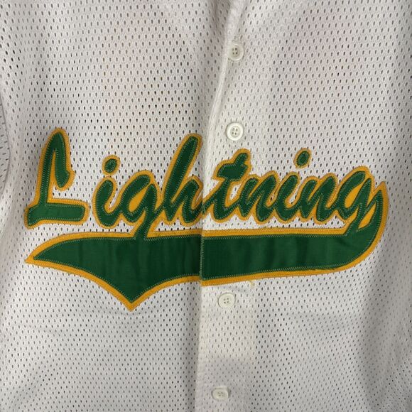 Vintage TeamWork Athletic Apparel Lightning Baseball Jersey Medium USA Made NWOT - Picture 3 of 6
